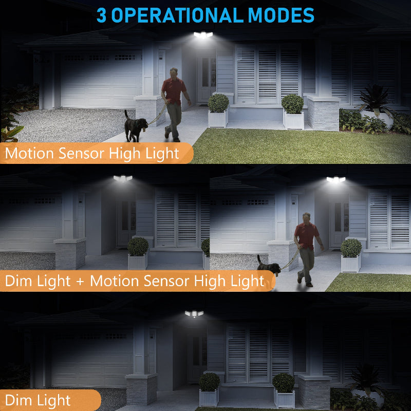 Projecteur solaire triple tête à distance
