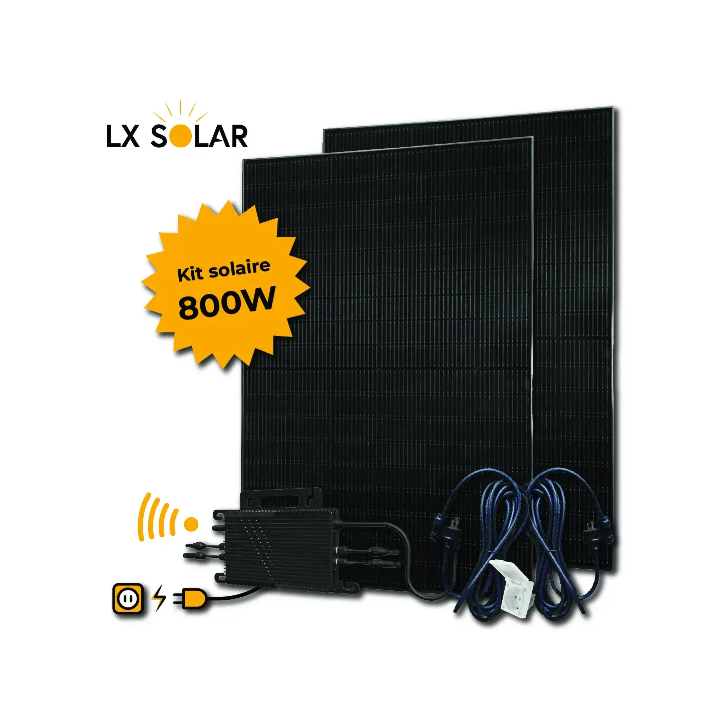 Kit Plug & Play 800W - 2 panneaux 400W + Micro onduleur + câble