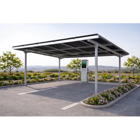 Carport 2 places avec 15 panneaux solaires