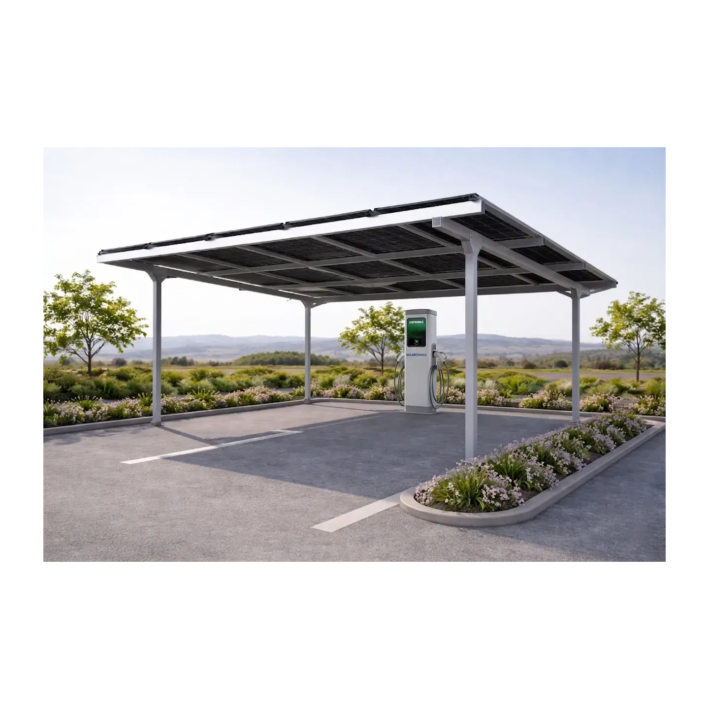 Carport 2 places avec 15 panneaux solaires