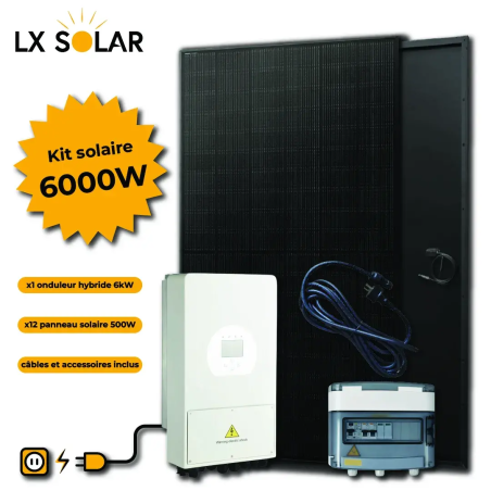 Kit solaire hybride 6 kW- Autoconsommation résidentielle haute performance
