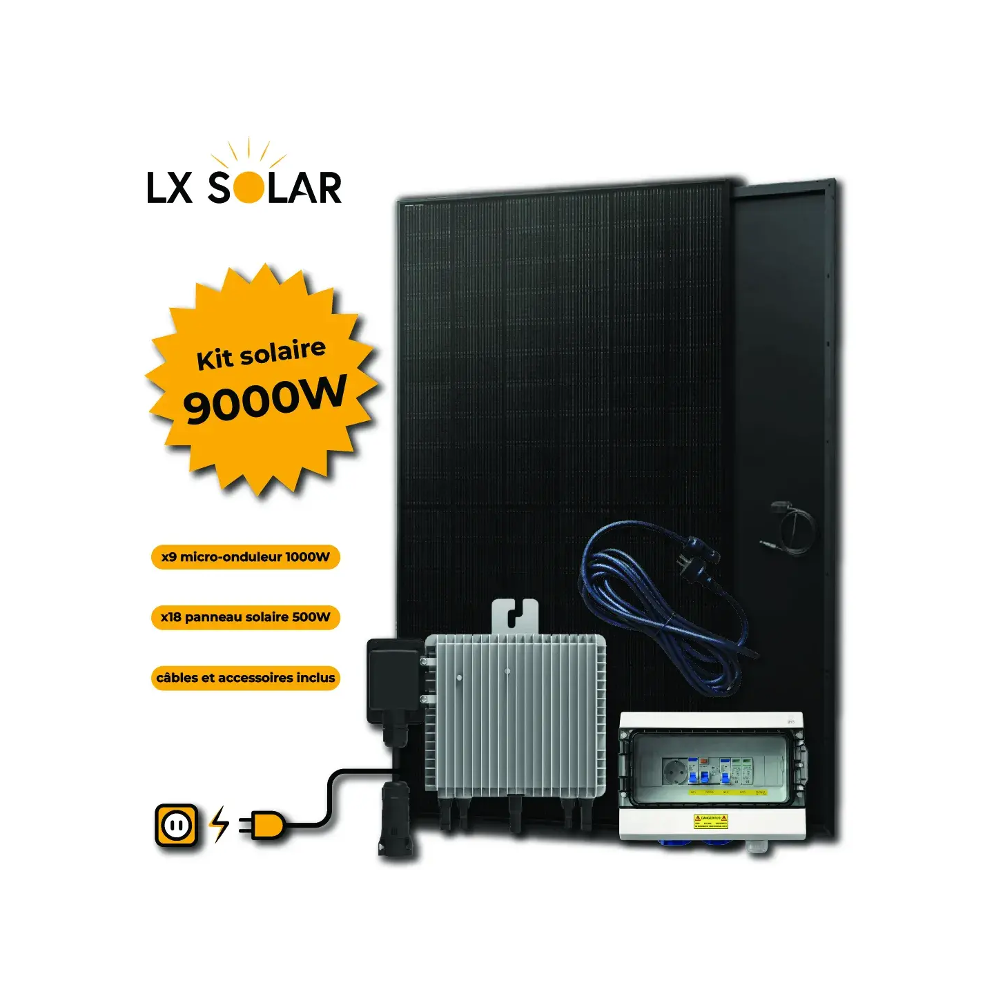 Kit solaire hybride 9 kW- Autoconsommation résidentielle haute performance