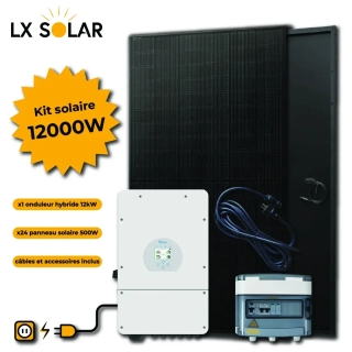 Kit 12000W - 24 panneaux 500W + Micro onduleur + câble + coffret