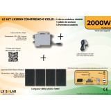 Kit 2000W - 4 panneaux 500W + Micro onduleur + câble