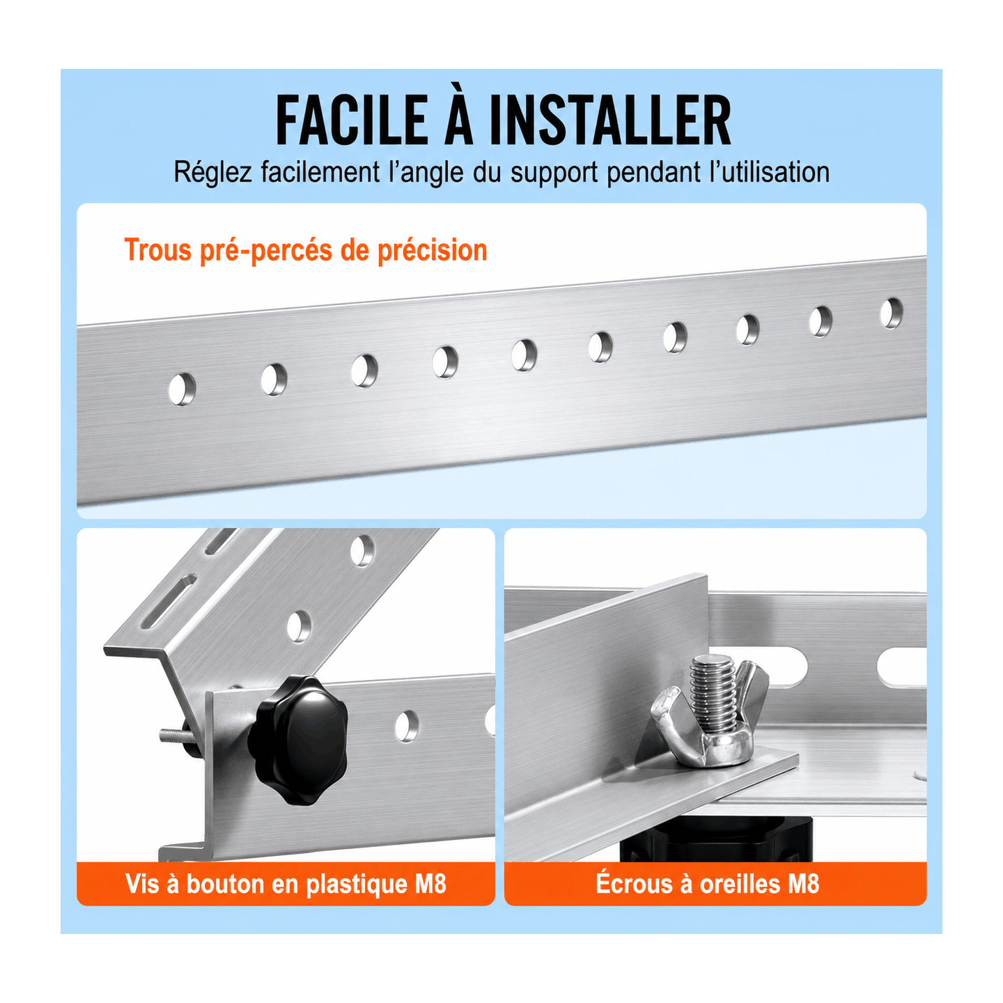 Kit d'fixation inclinables sol/mur