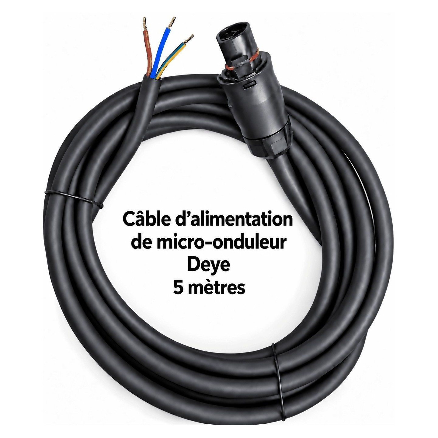 Câble de raccordement 5 mètres avec connecteur compatible avec micro-onduleur Deye