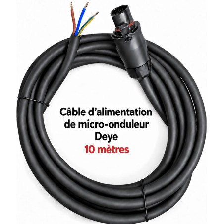 Câble de raccordement 10 mètres avec connecteur compatible avec micro-onduleur Deye