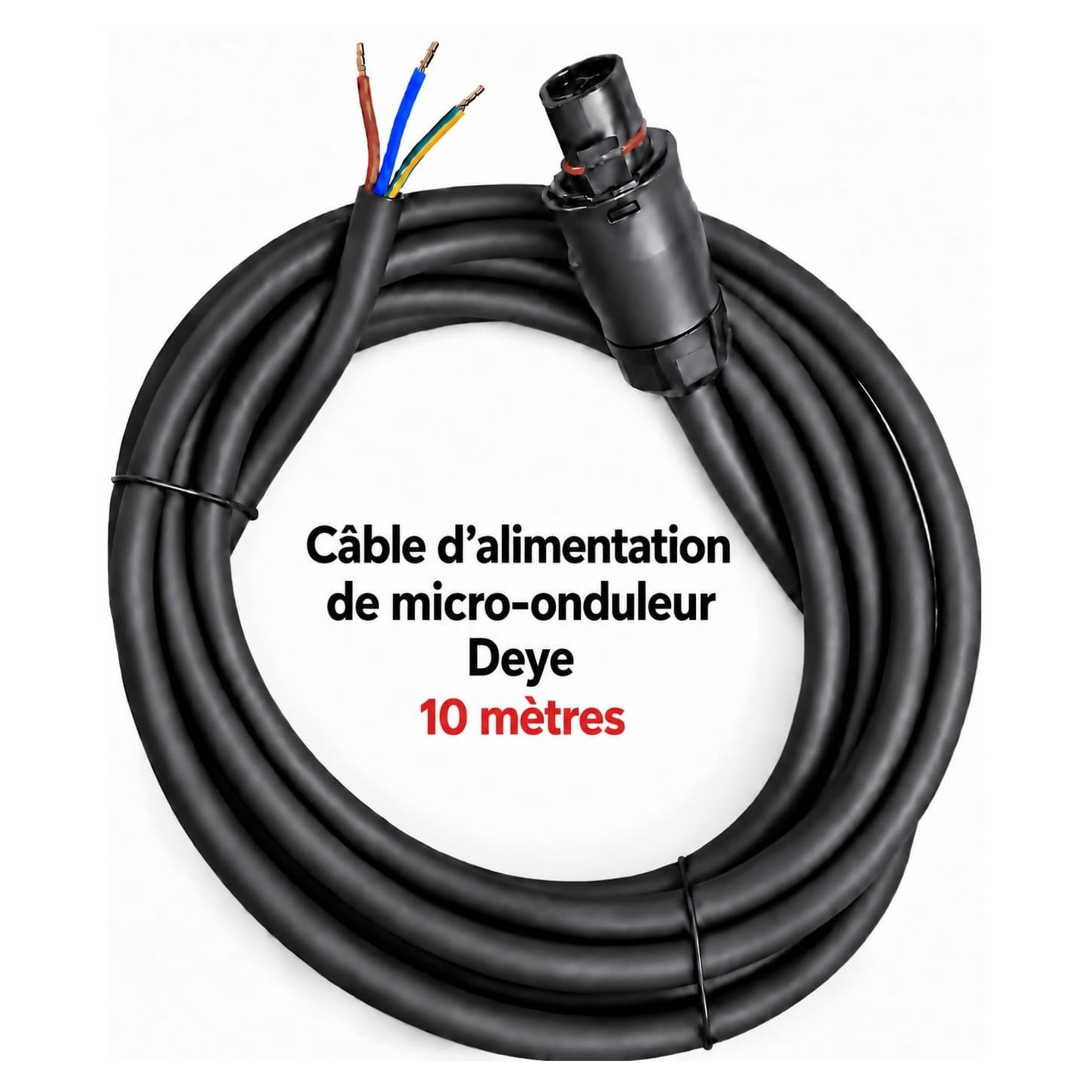 Câble de raccordement 10 mètres avec connecteur compatible avec micro-onduleur Deye