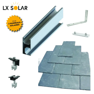 Toiture ardoise- Support de fixation de base 2 panneaux tuile ardoise